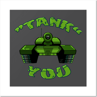 Tank You - Funny Pun Joke - Thank You Pun Posters and Art